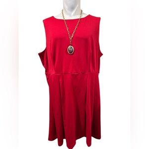 IMAN Vibrant Red Sleeveless A-Line Tunic Top